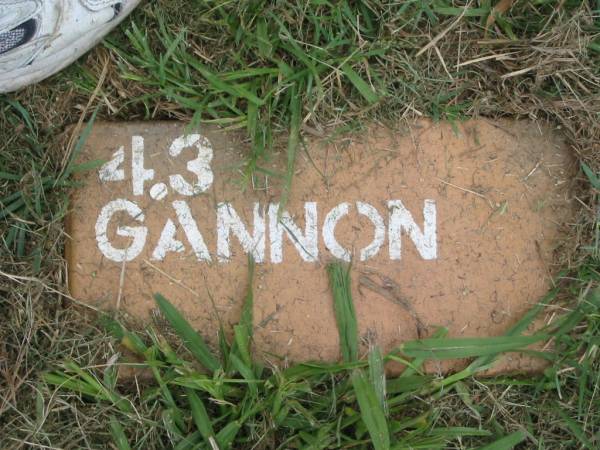 GANNON;  | Slacks Creek St Mark's Anglican cemetery, Daisy Hill, Logan City  | 