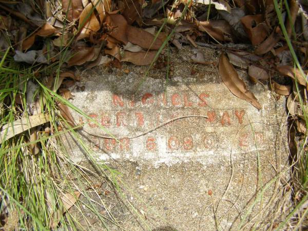 Gertrude? May NICHOLS [NICKOLS?],  | died 6-08-03? aged 8 months?;  | South Isis cemetery, Childers, Bundaberg Region  | 