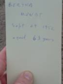 
Bertha MUNDT
27 Sep 1952, aged 63
(husband) Wilhelm MUNDT
2 Nov 1960, aged 77
Stone Quarry Cemetery, Jeebropilly, Ipswich
