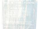 
Henry ALLEN,
died 26 Dec 1897 aged 70 years 9 months;
Anne ALLEN,
wife,
born 31 Oct 1821
died 15 Oct 1899 aged 78 years;
Mary,
wife of Thomas DAVIS,
died 26 Jan 1894 aged 41 years;
Thomas Llewellyn,
died 14 Nov 1893 aged 5 months;
Swan Creek Anglican cemetery, Warwick Shire
