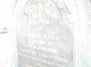 
Harriet Armstrong,
wife of Thomas HALL,
died 27 Aug 1898 aged 72 years;
Thomas HALL,
1823 - 1904;
Swan Creek Anglican cemetery, Warwick Shire

