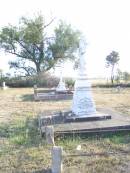 
George Josiah FREE,
husband,
died 20 July 1909 aged 36 years;
Emily Ada FREE,
wife mother grandmother,
died 26 Nov 1953 aged 76 years;
erected by son Vernon;
Donald Downie FREE,
son of Myrtle & Vernon FREE,
brother of Ken,
grandson of Emily & George FREE,
died 18 Aug 1956 aged 26 years,
buried at Warwick cemetery;
Swan Creek Anglican cemetery, Warwick Shire
Swan Creek Anglican cemetery, Warwick Shire
