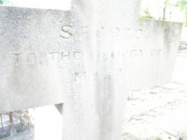 Mary,  | wife of Charles LAW,  | died Warwick 30 Nov 1898 aged 29 years;  | Swan Creek Anglican cemetery, Warwick Shire  |   | 