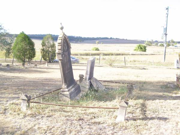 Henry ALLEN,  | died 26 Dec 1897 aged 70 years 9 months;  | Anne ALLEN,  | wife,  | born 31 Oct 1821  | died 15 Oct 1899 aged 78 years;  | Mary,  | wife of Thomas DAVIS,  | died 26 Jan 1894 aged 41 years;  | Thomas Llewellyn,  | died 14 Nov 1893 aged 5 months;  | Swan Creek Anglican cemetery, Warwick Shire  | 