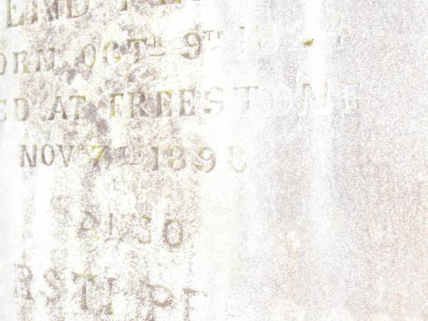 Svend PERSON,  | born 9 Oct 1824  | died Freestone 7 Nov 1898;  | Kjersti PERSON,  | born Sweden 24 Nov 1836  | died Freestone 1930;  | Swan Creek Anglican cemetery, Warwick Shire  | 