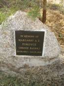
Margaret A.E. FORDYCE (Bessie BAUER),
13-08-1902 - 24-03-1999;
Swanfels Pioneers Memorial Park, Warwick Shire 
