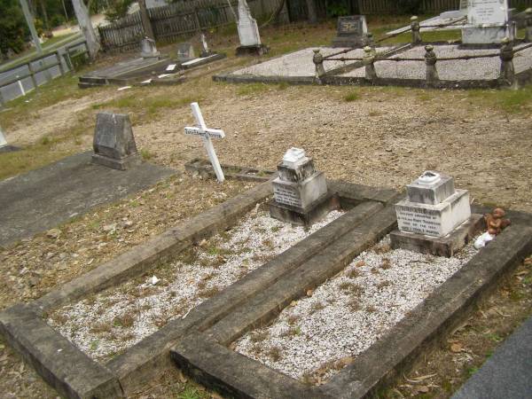 Alice Josephine,  | daughter of James & Mary THOMPSON,  | died 2 Feb 1923 aged 1 year 3 months;  | Thomas,  | son of James & Mary THOMPSON,  | died 12 Nov 1926 aged 9 years 3 months;  | James Edward THOMPSON,  | 5 Nov 1913 - 19 Sept 2000;  | Tallebudgera Catholic cemetery, City of Gold Coast  | 