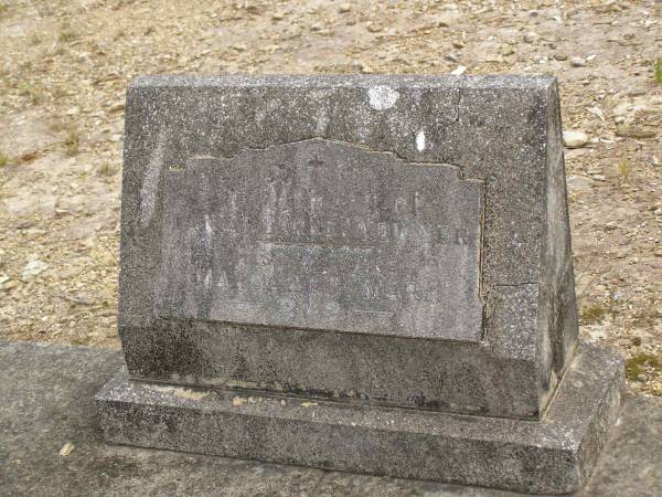 Danial Bernard DWYER;  | Margaret Mary,  | wife;  | Tallebudgera Catholic cemetery, City of Gold Coast  | 