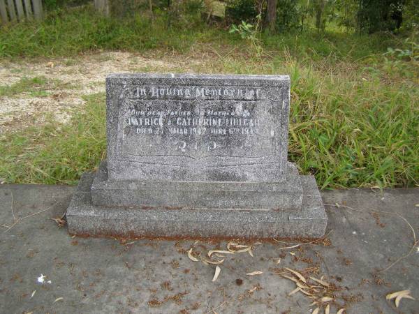 Patrick MULCAHY,  | father,  | died 27 Mar 1942;  | Catherine MULCAHY,  | mother,  | died 6 June 1943;  | Tallebudgera Catholic cemetery, City of Gold Coast  | 