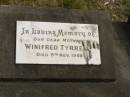 Winifred TYRRELL,
mother,
died 9 Nov 1983;
Tallebudgera Catholic cemetery, City of Gold Coast