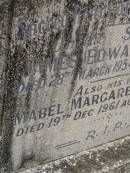 James Edward DOLAN,
died 28 March 1954 aged 67 years;
Mabel Margaret DOLAN,
wife,
died 19 Dec 1961 aged 73 years;
Tallebudgera Catholic cemetery, City of Gold Coast