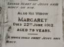William DOLAN,
born Kings County Ireland 1830,
died 10 Feb 1904;
Margaret,
widow,
died 22 June 1912 aged 79 years;
Catherine HARDY,
daughter,
died 85 years;
Tallebudgera Catholic cemetery, City of Gold Coast