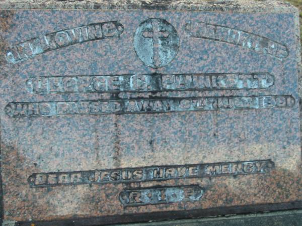 George C PLUNKETT  | 6 Jul 1961  |   | Tamborine Catholic Cemetery, Beaudesert  |   | 