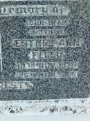 Thomas Arthur FLOOD
b: 27 Oct 1873, d: 3 May 1950
Esther Ann FLOOD
b: 10 Nov 1878, d: 25 Mar 1955
Tamrookum All Saints church cemetery, Beaudesert