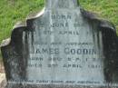 Susan GOODIN
b: 9 Jun 1841, d: 9 Apr 1895
(husband) James GOODIN
b: 28 Sep 1828, d: 2 Apr 1911
Tamrookum All Saints church cemetery, Beaudesert