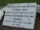 Frederick William HOOPER
b: 28 Sep 1917, d: 24 Oct 1977
Arabella Georgina Collins HOOPER
b: 30 Jan 1918, d: 7 Oct 1999
Tamrookum All Saints church cemetery, Beaudesert