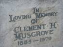 Clement H MUSGROVE
1885 - 1979
Tamrookum All Saints church cemetery, Beaudesert