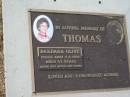 Barbara Olive THOMAS
4 Apr 2004, aged 63
Tamrookum All Saints church cemetery, Beaudesert
