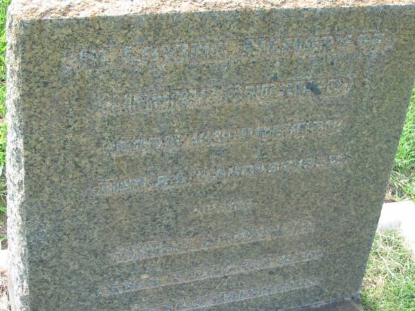 Henry BRUXNER  | b: 13 Jun 1880, d: 24 Aug 1957  | Annie BRUXNER  | b: 2 Mar 1880, d: 3 Mar 1962  |   | Mary BRUXNER  | (wife of Charles Robert BRUXNER)  | b: 15 May 1929, d: 21 Mar 1992  |   | Charles Robert BRUXNER  | b: 19 Nov 1906, d: 8 Jan 1976  |   | Nan Gertrude PURVIS-SMITH  | b: 1905, d: 1981  |   | Harold PURVIS-SMITH  | b: 1897, d: 1993  |   | Tamrookum All Saints church cemetery, Beaudesert  | 