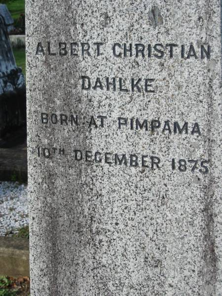 George DOYLE  | b: Brookfield 28 Apr 1869  |   | Albert Christian DAHLKE  | b: Pimpama 10 December 1875  |   | murdered at Lethbridges Pocket (Warrego River) Easter Day 1902  | (interred 13 January 1904)  |   | <a href=LethbridgesPocket.html>Lethbridges Pocket</a>  | Tamrookum All Saints church cemetery, Beaudesert  | 