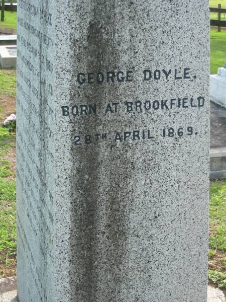 George DOYLE  | b: Brookfield 28 Apr 1869  |   | Albert Christian DAHLKE  | b: Pimpama 10 December 1875  |   | murdered at Lethbridges Pocket (Warrego River) Easter Day 1902  | (interred 13 January 1904)  |   | <a href=LethbridgesPocket.html>Lethbridges Pocket</a>  | Tamrookum All Saints church cemetery, Beaudesert  | 