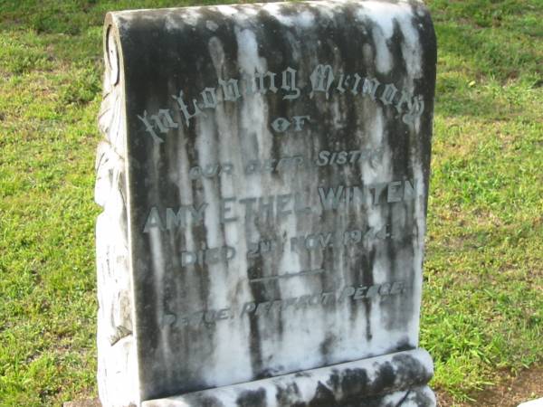 Amy Ethel WINTEN  | 2 Nov 1944  | Tamrookum All Saints church cemetery, Beaudesert  | 