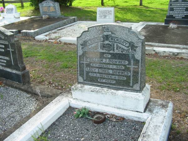 William J DOWNES  | b: 3 Jul 1899, d: 7 Nov 1958  | Lucy Ethel DOWNES  | b: 23 Apr 1903, d: 8 Apr 1991  | Tamrookum All Saints church cemetery, Beaudesert  | 