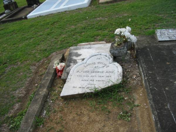 Alfred George ADIE  | 29 Jan 1915, aged 42  | Tamrookum All Saints church cemetery, Beaudesert  | 