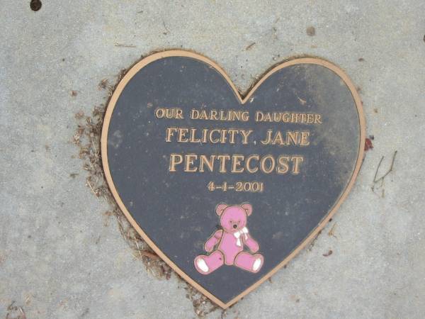 Felicity Jane PENTECOST  | 4 Jan 2001  | Tamrookum All Saints church cemetery, Beaudesert  | 