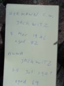 
Hermann C W JACKWITZ
8 Mar 1946 aged 82
Anna JACKWITZ
25 Jul 1947 aged 69
Tarampa Baptist Cemetery, Esk Shire
