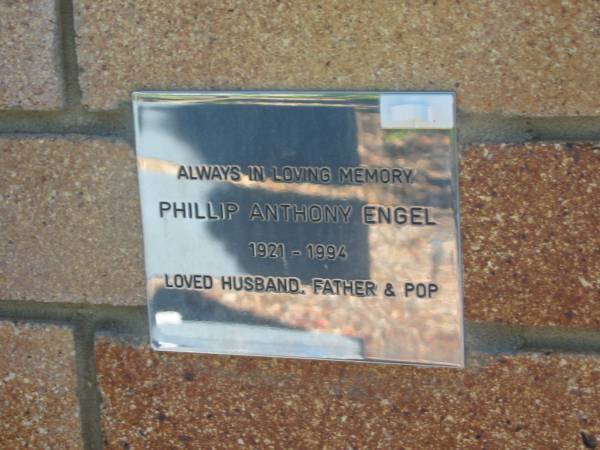 Phillip Anthony ENGEL,  | 1921 - 1994,  | husband father pop;  | Tea Gardens cemetery, Great Lakes, New South Wales  | 