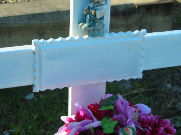 Aaron M.W. VAN TENT,  | aged 2 years;  | Tea Gardens cemetery, Great Lakes, New South Wales  | 