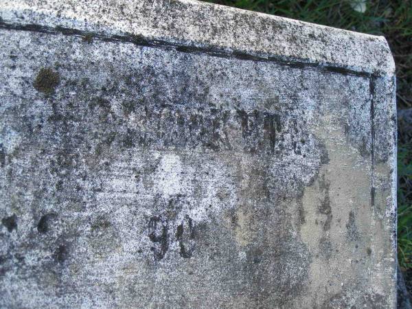Gladys ORONKETT,  | died 26-12-90 aged 73 years;  | Tea Gardens cemetery, Great Lakes, New South Wales  | 