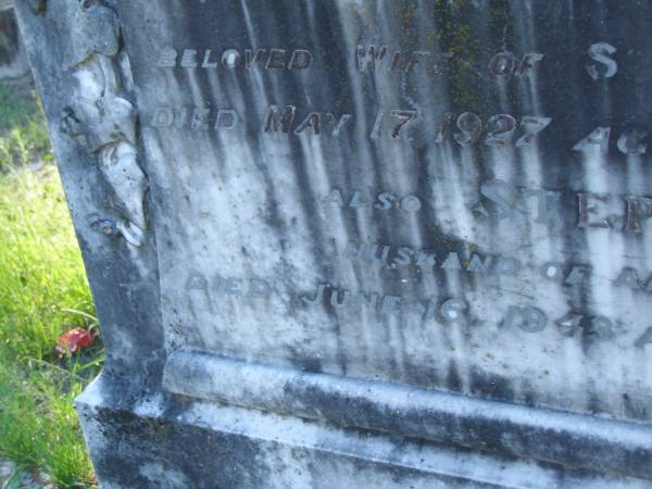 Margaret Ann,  | wife of S. ROBARDS,  | mother,  | died 17 May 1927 aged 42 years;  | Stephen,  | husband,  | died 16 June 1943 aged 65 years;  | Tea Gardens cemetery, Great Lakes, New South Wales  | 