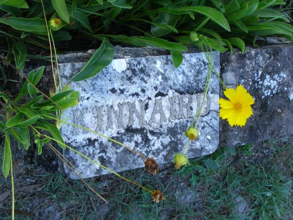 Sydney S. KINNAIRD,  | husband father,  | died 4 Feb 1934 aged 69 years;  | Ada KINNAIRD,  | wife,  | died 28 Aug 1938 aged 67 years;  | Tea Gardens cemetery, Great Lakes, New South Wales  | 
