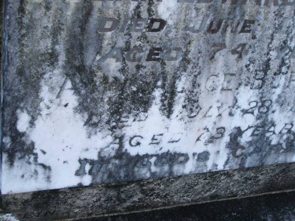 William Edward BURROWS,  | died 2 June 1957 aged 74 years;  | Amy? Alice BURROWS,  | died 28 July 1961 aged 73 years;  | Tea Gardens cemetery, Great Lakes, New South Wales  | 