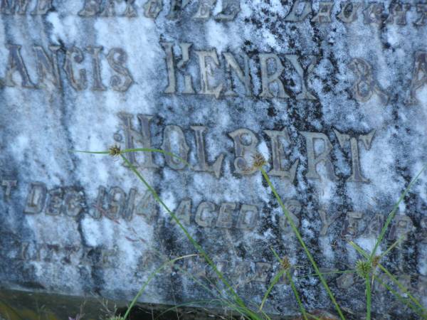 Christina Elena?,  | second daughter of Francis Henry & Alice HOLBERT,  | died 31 Dec 1914 aged 8 years 7 months;  | Tea Gardens cemetery, Great Lakes, New South Wales  | 