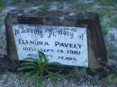 Elenora PAVELY,
died 14 Sept 1981 aged 77 years;
Tea Gardens cemetery, Great Lakes, New South Wales