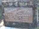 Leslie GRIFFITH,
son,
died 9 Nov 1933 aged 6 12 years;
Tea Gardens cemetery, Great Lakes, New South Wales