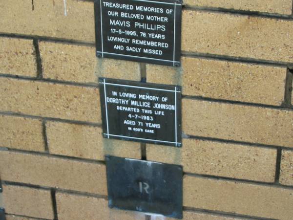 Dorothy Millice JOHNSON  | 4 Jul 1983  | aged 71  |   | The Gap Uniting Church, Brisbane  | 