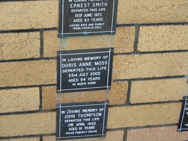 Doris Anne MOSS  | 23 Jul 2002  | aged 94  |   | The Gap Uniting Church, Brisbane  | 