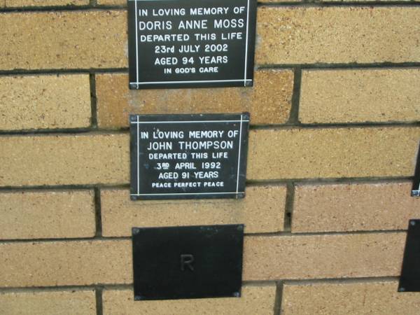 John THOMPSON  | 3 Apr 1992  | aged 91  |   | The Gap Uniting Church, Brisbane  | 