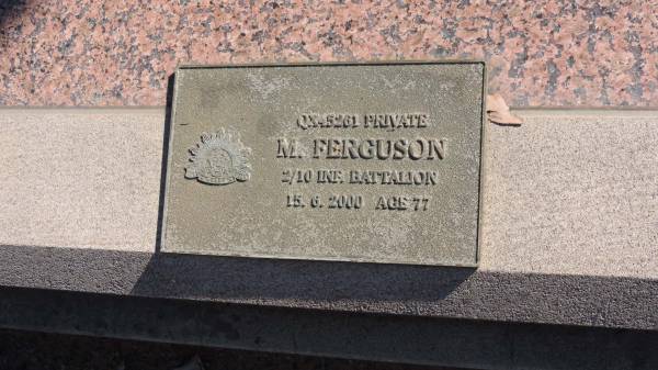 Maurice FERGUSON  | b: 8 Sep 1922  | d: 15 Jun 2000 aged 77  | husband of Marjorie  | father of Jim, Lyn, Karen  |   | Marjory Jean FERGUSON  | b: 21 Dec 1925  | d: 11 Jun 2007  |   | The Gums Cemetery  | 