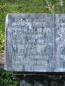 
Janet Stevenson PATERSON,
died 6 May 1884 aged 55 years;
James PATERSON,
died 23 Oct 1908 aged 79 years;
William PATERSON,
died 31 July 1919 aged 54 years;
Tiaro cemetery, Fraser Coast Region
