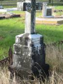 
Victor Charles SCOUGALL,
born 24 May 1886,
died 9 March 1894;
Richard W. SCOUGALL,
born 10 April 1847,
died 24 June 1988;
Katherine Alice Belward SCOUGALL,
born 21 Sep 1848,
died 7 May 1920;
Tiaro cemetery, Fraser Coast Region

