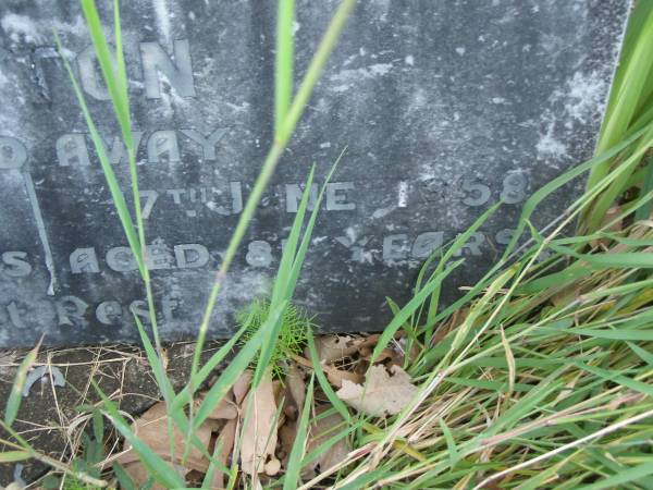 Anne Christine ASHTON,  | died 30 June 1924 aged 39 years;  | Christopher ASHTON,  | died 17 June 1959 aged 81 years;  | Tiaro cemetery, Fraser Coast Region  | 