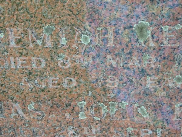 Jeremiah KELIHER,  | died 8 Mar 1939 aged 79 years;  | Thomas John KELIHER,  | died 28 Sept 1928 aged 23 years;  | Tiaro cemetery, Fraser Coast Region  | 