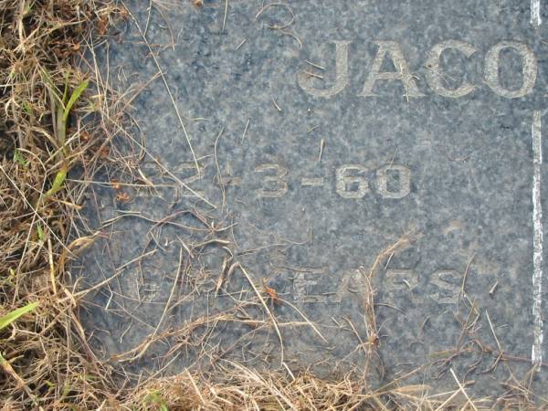 William JACOBSEN,  | died 22-3-60 aged 62 years;  | Charlotte JACOBSEN,  | died 7-5-87 aged 80 years;  | Tiaro cemetery, Fraser Coast Region  | 