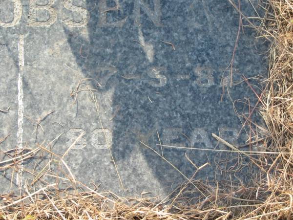 William JACOBSEN,  | died 22-3-60 aged 62 years;  | Charlotte JACOBSEN,  | died 7-5-87 aged 80 years;  | Tiaro cemetery, Fraser Coast Region  | 