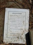 
Hermann GODE,
wife Mary Ann GODE,
son William Hermann GODE,
mother-in-law Mary Ann KROSCH,
Ellen Louisa LONGLAND,
Tingalpa Christ Church (Anglican) cemetery, Brisbane

